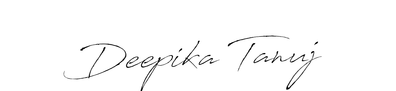 Antro_Vectra is a professional signature style that is perfect for those who want to add a touch of class to their signature. It is also a great choice for those who want to make their signature more unique. Get Deepika Tanuj name to fancy signature for free. Deepika Tanuj signature style 6 images and pictures png