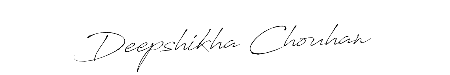 How to make Deepshikha Chouhan name signature. Use Antro_Vectra style for creating short signs online. This is the latest handwritten sign. Deepshikha Chouhan signature style 6 images and pictures png