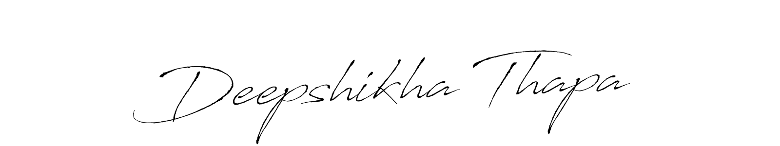 How to make Deepshikha Thapa name signature. Use Antro_Vectra style for creating short signs online. This is the latest handwritten sign. Deepshikha Thapa signature style 6 images and pictures png