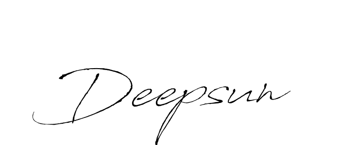 Make a beautiful signature design for name Deepsun. With this signature (Antro_Vectra) style, you can create a handwritten signature for free. Deepsun signature style 6 images and pictures png