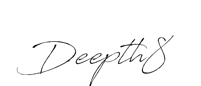 Make a beautiful signature design for name Deepth8. With this signature (Antro_Vectra) style, you can create a handwritten signature for free. Deepth8 signature style 6 images and pictures png