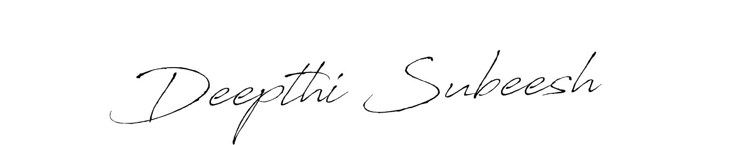 Create a beautiful signature design for name Deepthi Subeesh. With this signature (Antro_Vectra) fonts, you can make a handwritten signature for free. Deepthi Subeesh signature style 6 images and pictures png