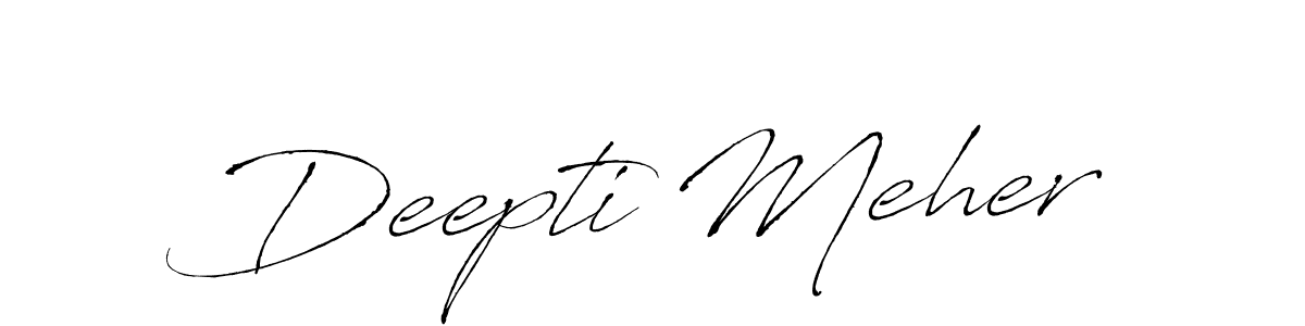 Antro_Vectra is a professional signature style that is perfect for those who want to add a touch of class to their signature. It is also a great choice for those who want to make their signature more unique. Get Deepti Meher name to fancy signature for free. Deepti Meher signature style 6 images and pictures png