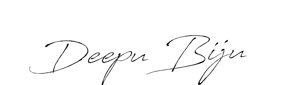 How to make Deepu Biju signature? Antro_Vectra is a professional autograph style. Create handwritten signature for Deepu Biju name. Deepu Biju signature style 6 images and pictures png
