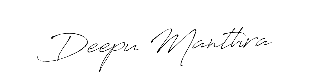 Deepu Manthra stylish signature style. Best Handwritten Sign (Antro_Vectra) for my name. Handwritten Signature Collection Ideas for my name Deepu Manthra. Deepu Manthra signature style 6 images and pictures png