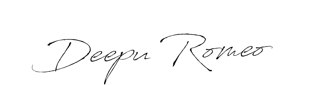 Make a beautiful signature design for name Deepu Romeo. With this signature (Antro_Vectra) style, you can create a handwritten signature for free. Deepu Romeo signature style 6 images and pictures png