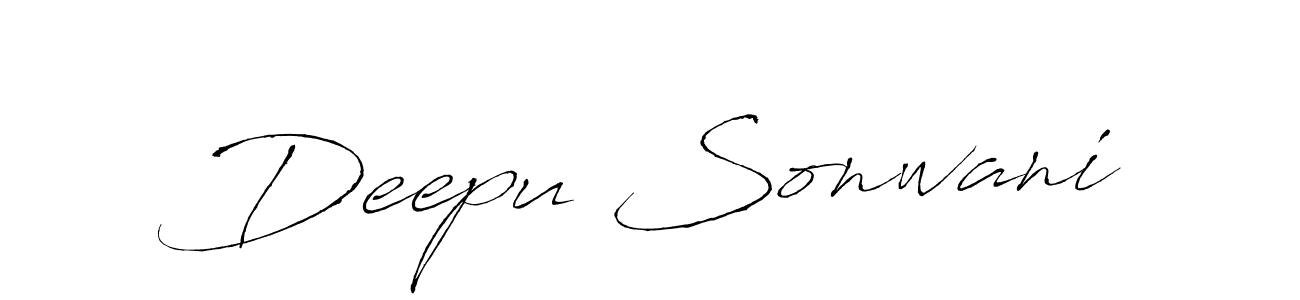 How to make Deepu Sonwani signature? Antro_Vectra is a professional autograph style. Create handwritten signature for Deepu Sonwani name. Deepu Sonwani signature style 6 images and pictures png