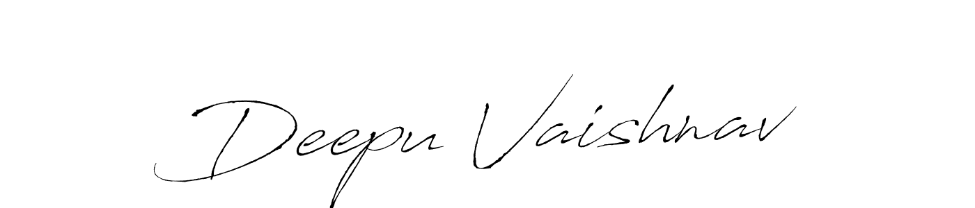 Deepu Vaishnav stylish signature style. Best Handwritten Sign (Antro_Vectra) for my name. Handwritten Signature Collection Ideas for my name Deepu Vaishnav. Deepu Vaishnav signature style 6 images and pictures png