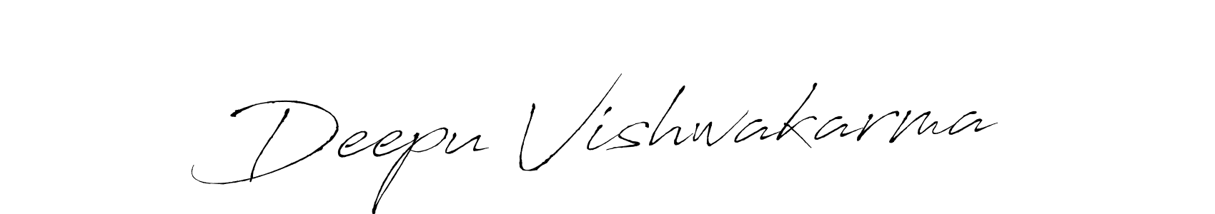 How to make Deepu Vishwakarma signature? Antro_Vectra is a professional autograph style. Create handwritten signature for Deepu Vishwakarma name. Deepu Vishwakarma signature style 6 images and pictures png