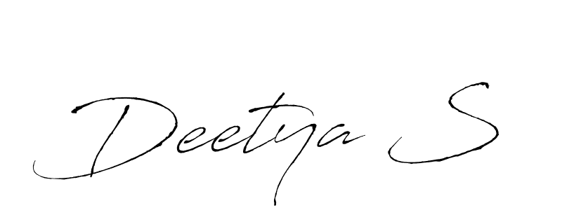 The best way (Antro_Vectra) to make a short signature is to pick only two or three words in your name. The name Deetya S include a total of six letters. For converting this name. Deetya S signature style 6 images and pictures png