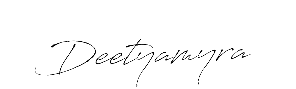 How to make Deetyamyra name signature. Use Antro_Vectra style for creating short signs online. This is the latest handwritten sign. Deetyamyra signature style 6 images and pictures png