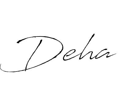 Design your own signature with our free online signature maker. With this signature software, you can create a handwritten (Antro_Vectra) signature for name Deha. Deha signature style 6 images and pictures png