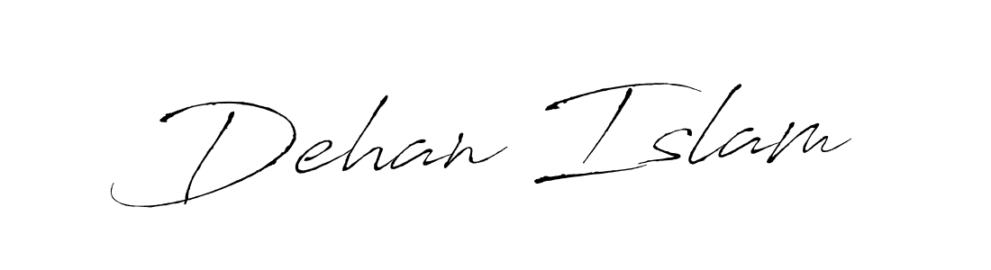 Make a beautiful signature design for name Dehan Islam. With this signature (Antro_Vectra) style, you can create a handwritten signature for free. Dehan Islam signature style 6 images and pictures png