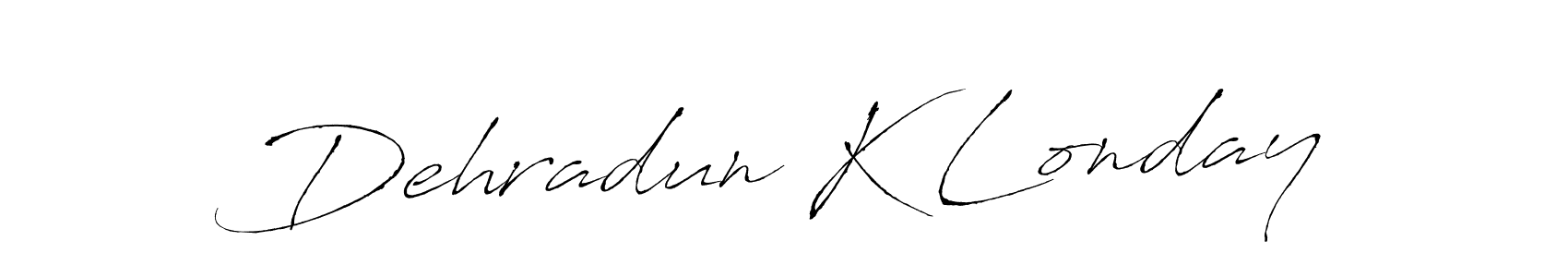The best way (Antro_Vectra) to make a short signature is to pick only two or three words in your name. The name Dehradun K Londay include a total of six letters. For converting this name. Dehradun K Londay signature style 6 images and pictures png