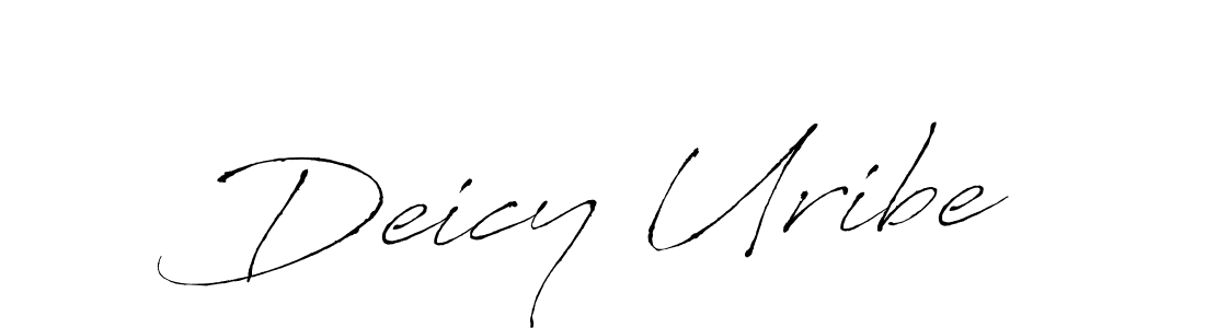 How to make Deicy Uribe name signature. Use Antro_Vectra style for creating short signs online. This is the latest handwritten sign. Deicy Uribe signature style 6 images and pictures png