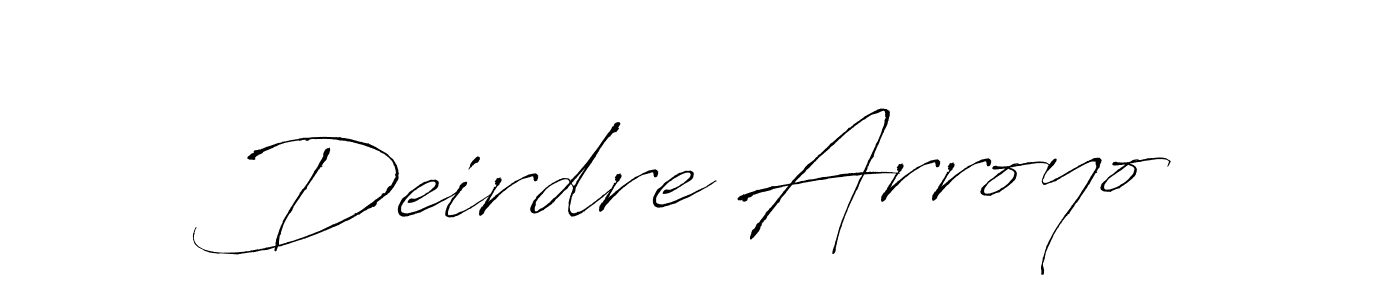 The best way (Antro_Vectra) to make a short signature is to pick only two or three words in your name. The name Deirdre Arroyo include a total of six letters. For converting this name. Deirdre Arroyo signature style 6 images and pictures png