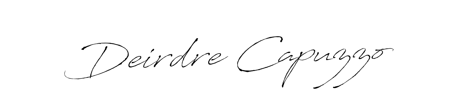 It looks lik you need a new signature style for name Deirdre Capuzzo. Design unique handwritten (Antro_Vectra) signature with our free signature maker in just a few clicks. Deirdre Capuzzo signature style 6 images and pictures png