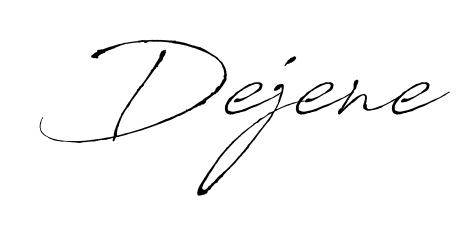 Discover how Dejene looks in an executive cursive font (Antro_Vectra). Perfect for legal documents, invoices, and certificates. Dejene signature style 6 images and pictures png