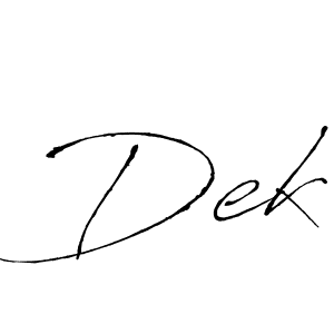 Use a signature maker to create a handwritten signature online. With this signature software, you can design (Antro_Vectra) your own signature for name Dek. Dek signature style 6 images and pictures png