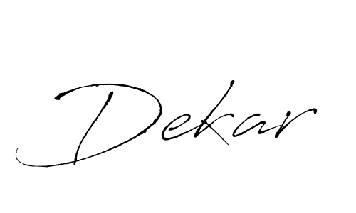 Use a signature maker to create a handwritten signature online. With this signature software, you can design (Antro_Vectra) your own signature for name Dekar. Dekar signature style 6 images and pictures png