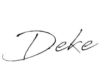 Design your own signature with our free online signature maker. With this signature software, you can create a handwritten (Antro_Vectra) signature for name Deke. Deke signature style 6 images and pictures png