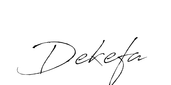 Antro_Vectra is a professional signature style that is perfect for those who want to add a touch of class to their signature. It is also a great choice for those who want to make their signature more unique. Get Dekefa name to fancy signature for free. Dekefa signature style 6 images and pictures png