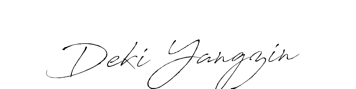 Make a beautiful signature design for name Deki Yangzin. With this signature (Antro_Vectra) style, you can create a handwritten signature for free. Deki Yangzin signature style 6 images and pictures png