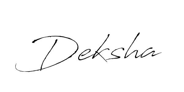 Antro_Vectra is a professional signature style that is perfect for those who want to add a touch of class to their signature. It is also a great choice for those who want to make their signature more unique. Get Deksha name to fancy signature for free. Deksha signature style 6 images and pictures png