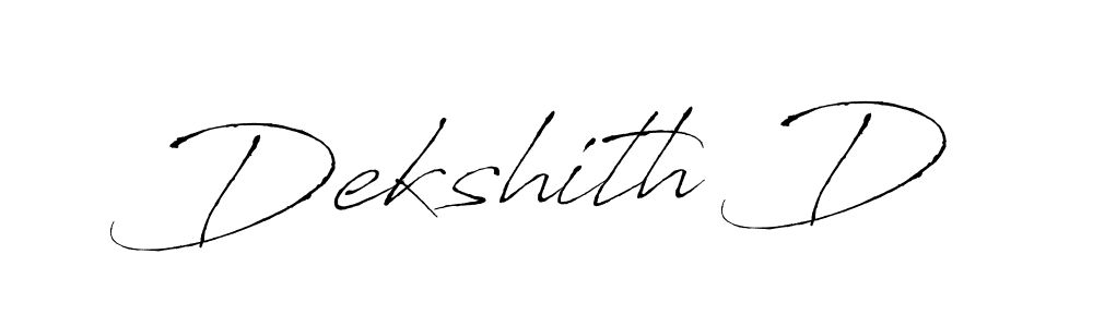 Similarly Antro_Vectra is the best handwritten signature design. Signature creator online .You can use it as an online autograph creator for name Dekshith D. Dekshith D signature style 6 images and pictures png