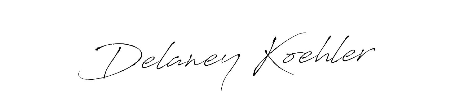 Delaney Koehler stylish signature style. Best Handwritten Sign (Antro_Vectra) for my name. Handwritten Signature Collection Ideas for my name Delaney Koehler. Delaney Koehler signature style 6 images and pictures png