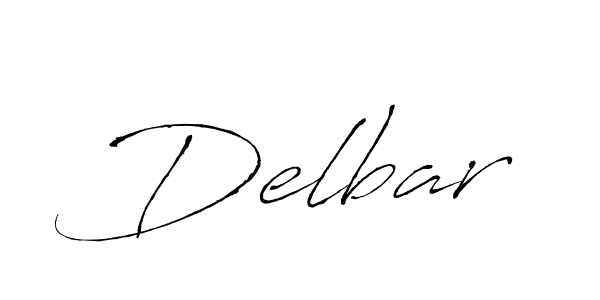 Delbar stylish signature style. Best Handwritten Sign (Antro_Vectra) for my name. Handwritten Signature Collection Ideas for my name Delbar. Delbar signature style 6 images and pictures png