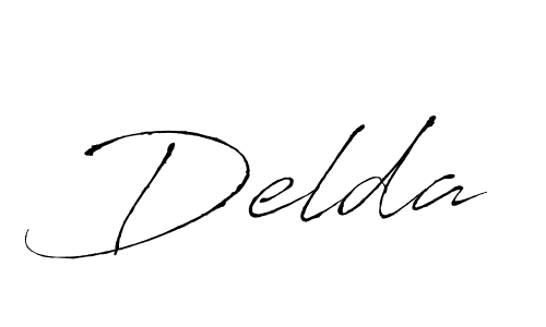 Design your own signature with our free online signature maker. With this signature software, you can create a handwritten (Antro_Vectra) signature for name Delda. Delda signature style 6 images and pictures png
