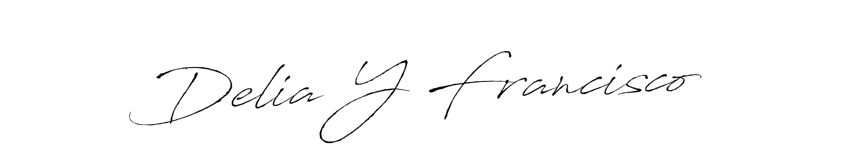 Use a signature maker to create a handwritten signature online. With this signature software, you can design (Antro_Vectra) your own signature for name Delia Y Francisco. Delia Y Francisco signature style 6 images and pictures png