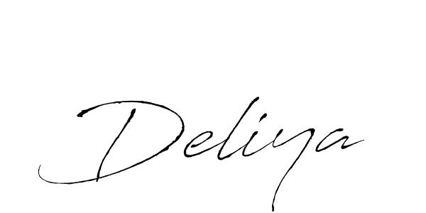 Design your own signature with our free online signature maker. With this signature software, you can create a handwritten (Antro_Vectra) signature for name Deliya. Deliya signature style 6 images and pictures png