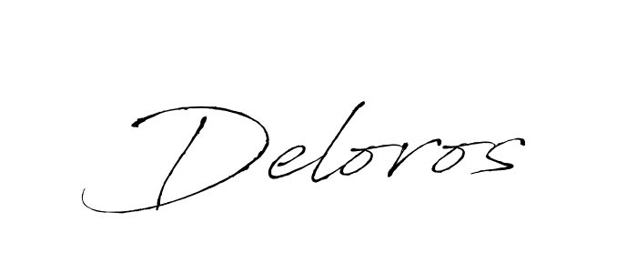 Make a beautiful signature design for name Deloros. With this signature (Antro_Vectra) style, you can create a handwritten signature for free. Deloros signature style 6 images and pictures png