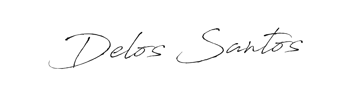 Make a beautiful signature design for name Delos Santos. With this signature (Antro_Vectra) style, you can create a handwritten signature for free. Delos Santos signature style 6 images and pictures png