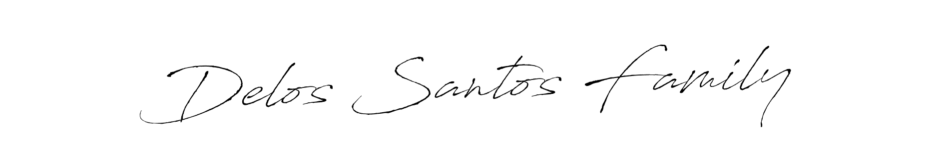 Create a beautiful signature design for name Delos Santos Family. With this signature (Antro_Vectra) fonts, you can make a handwritten signature for free. Delos Santos Family signature style 6 images and pictures png