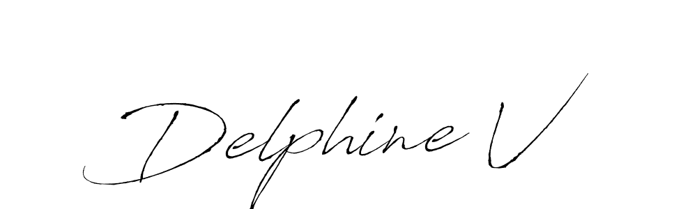 How to make Delphine V signature? Antro_Vectra is a professional autograph style. Create handwritten signature for Delphine V name. Delphine V signature style 6 images and pictures png