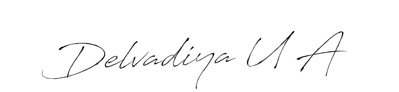 Make a beautiful signature design for name Delvadiya U A. With this signature (Antro_Vectra) style, you can create a handwritten signature for free. Delvadiya U A signature style 6 images and pictures png