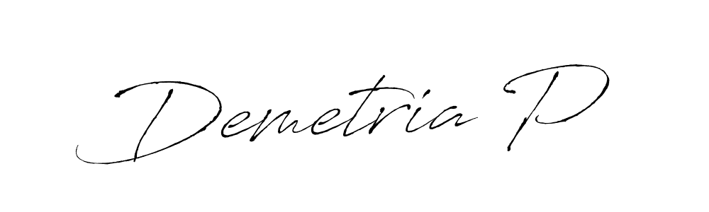 Make a beautiful signature design for name Demetria P. With this signature (Antro_Vectra) style, you can create a handwritten signature for free. Demetria P signature style 6 images and pictures png