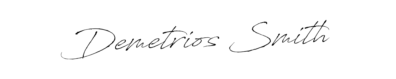 Make a beautiful signature design for name Demetrios Smith. With this signature (Antro_Vectra) style, you can create a handwritten signature for free. Demetrios Smith signature style 6 images and pictures png