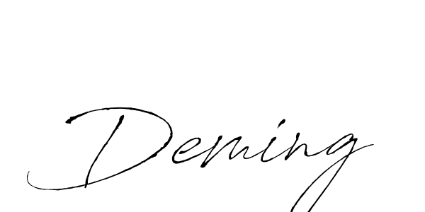 Design your own signature with our free online signature maker. With this signature software, you can create a handwritten (Antro_Vectra) signature for name Deming. Deming signature style 6 images and pictures png