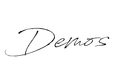 Use a signature maker to create a handwritten signature online. With this signature software, you can design (Antro_Vectra) your own signature for name Demos. Demos signature style 6 images and pictures png