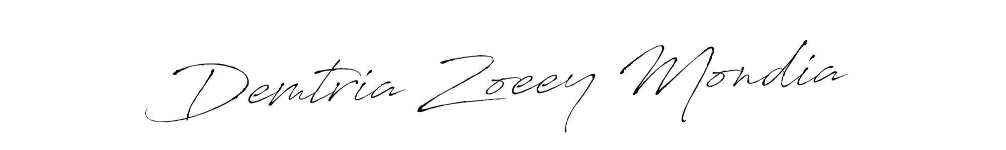 Make a short Demtria Zoeey Mondia signature style. Manage your documents anywhere anytime using Antro_Vectra. Create and add eSignatures, submit forms, share and send files easily. Demtria Zoeey Mondia signature style 6 images and pictures png