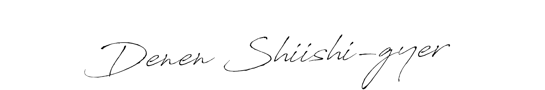 How to make Denen Shiishi-gyer name signature. Use Antro_Vectra style for creating short signs online. This is the latest handwritten sign. Denen Shiishi-gyer signature style 6 images and pictures png