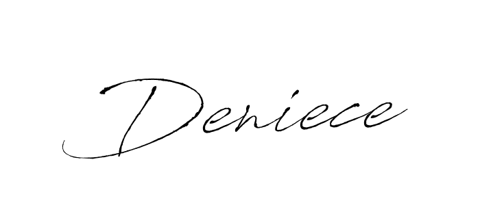 Use a signature maker to create a handwritten signature online. With this signature software, you can design (Antro_Vectra) your own signature for name Deniece. Deniece signature style 6 images and pictures png