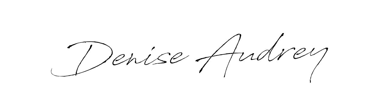 The best way (Antro_Vectra) to make a short signature is to pick only two or three words in your name. The name Denise Audrey include a total of six letters. For converting this name. Denise Audrey signature style 6 images and pictures png