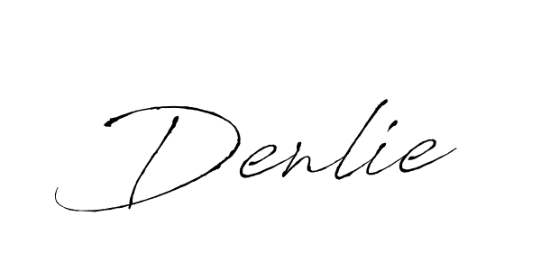 Use a signature maker to create a handwritten signature online. With this signature software, you can design (Antro_Vectra) your own signature for name Denlie. Denlie signature style 6 images and pictures png