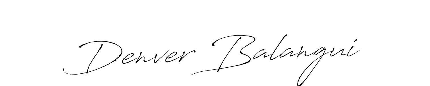 How to make Denver Balangui signature? Antro_Vectra is a professional autograph style. Create handwritten signature for Denver Balangui name. Denver Balangui signature style 6 images and pictures png