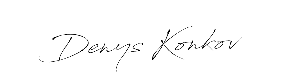 Antro_Vectra is a professional signature style that is perfect for those who want to add a touch of class to their signature. It is also a great choice for those who want to make their signature more unique. Get Denys Konkov name to fancy signature for free. Denys Konkov signature style 6 images and pictures png